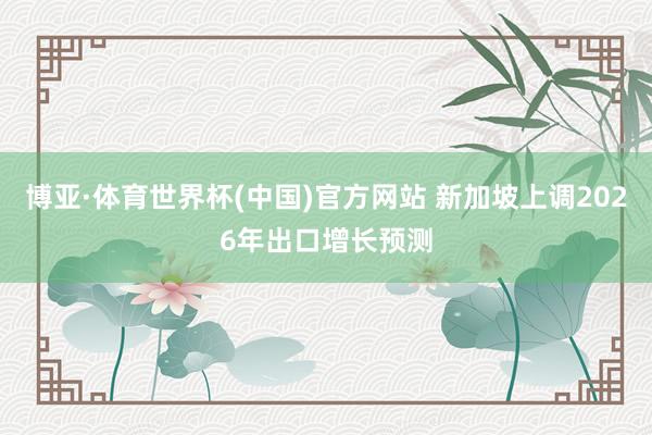 博亚·体育世界杯(中国)官方网站 新加坡上调2026年出口增长预测