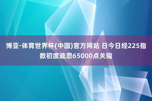 博亚·体育世界杯(中国)官方网站 日今日经225指数初度疏忽65000点关隘