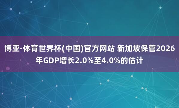 博亚·体育世界杯(中国)官方网站 新加坡保管2026年GDP增长2.0%至4.0%的估计