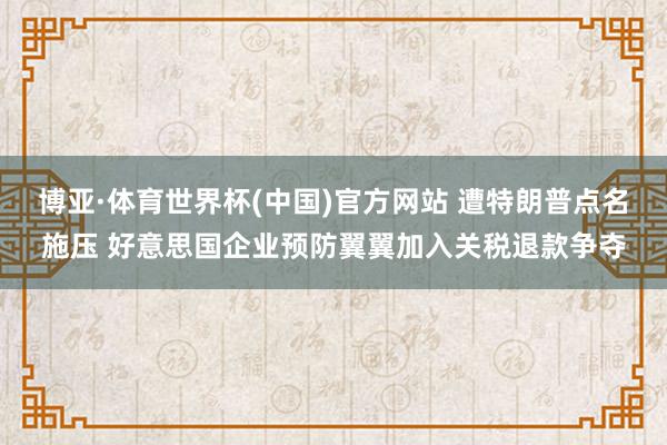 博亚·体育世界杯(中国)官方网站 遭特朗普点名施压 好意思国企业预防翼翼加入关税退款争夺