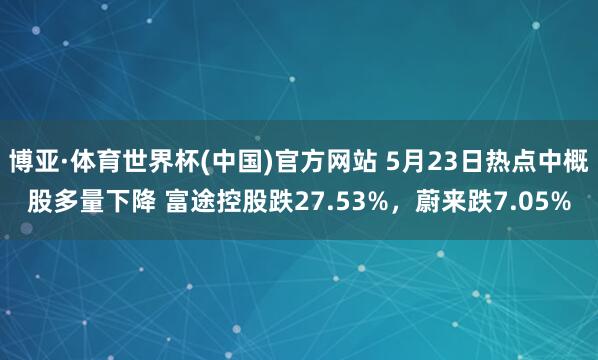 博亚·体育世界杯(中国)官方网站 5月23日热点中概股多量下降 富途控股跌27.53%,蔚来跌7.05%
