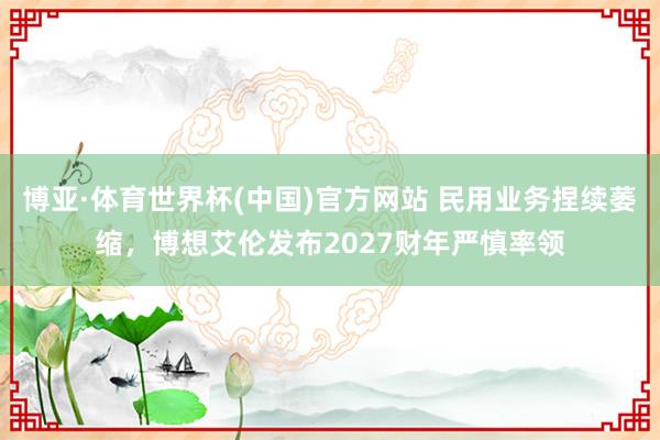 博亚·体育世界杯(中国)官方网站 民用业务捏续萎缩,博想艾伦发布2027财年严慎率领