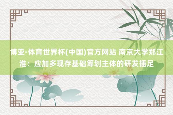 博亚·体育世界杯(中国)官方网站 南京大学郑江淮:应加多现存基础筹划主体的研发插足