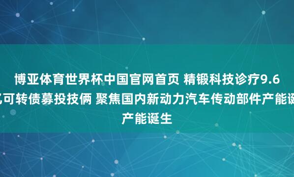 博亚体育世界杯中国官网首页 精锻科技诊疗9.68亿可转债募投技俩 聚焦国内新动力汽车传动部件产能诞生