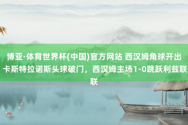 博亚·体育世界杯(中国)官方网站 西汉姆角球开出 卡斯特拉诺斯头球破门，西汉姆主场1-0跳跃利兹联