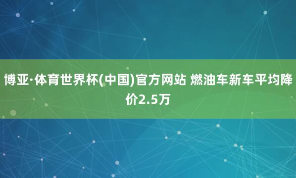 博亚·体育世界杯(中国)官方网站 燃油车新车平均降价2.5万