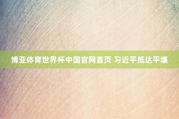博亚体育世界杯中国官网首页 习近平抵达平壤