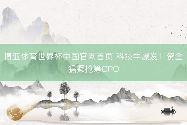 博亚体育世界杯中国官网首页 科技牛爆发!资金猖獗抢筹CPO